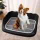 thumbnail image 4 of perros, bandeja de herramientas de limpieza de esquinas de plástico portátil, caja de arena para entrenador de orinal para conejillos de , negro Sunnimix Inodoro con bandeja de arena, 4 of 7