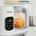thumbnail image 4 of Sunvivi Baby Food Maker: All-in-one Baby Food Processor with Steam, Heating, Unfreeze, Blender, Electric Blender and Food Processor Combo with Self Clean LCD Display, Baby Food Steamer Grinder White, 4 of 7