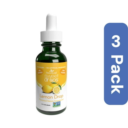SweetLeaf Stevia Liquid Lemon Drops 2 oz (Pack of 3)