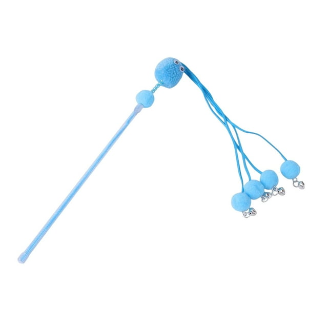 Cat Teaser Toy, Interactive Kitten Toys Scratching Chase Exercise Chewing Toy Exercising Cat Playing Funny Teasing for Kitten Gift Blue