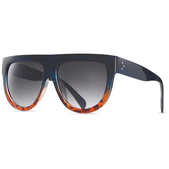 Oversized Flat Top Women's Fashion Sunglasses Trendy Big Square Designer Retro Sun Glasses