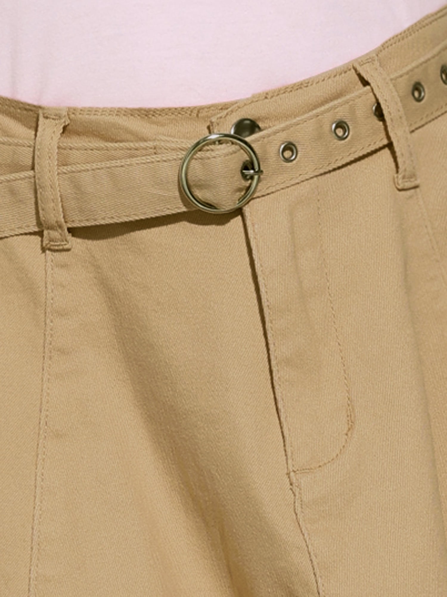 DARING DIVA Women's Denim Skirt A-Line Flared Mini Jean Skirt XL Khaki