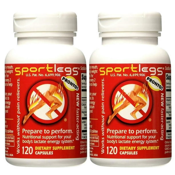 Sportlegs Lactaid Acid Transfer Supplement 120ct 2-Pack Prevent Muscle ...