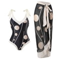 thumbnail image 1 of 1 juego de falda cruzada multiusos con cinturón de flores y figura delgada femenina de una sola pieza con lunares, 1 of 5