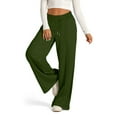 thumbnail image 2 of Chroia Women's Solid Wide Leg High Waisted Drawstring Elastic Lounge Sweatpants - Casual Baggy Straight Leg M-2XL, 2 of 5