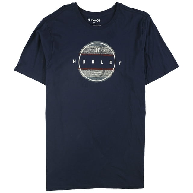 Hurley Playera gráfica con logo para hombre, azul, XXL Hurley Camiseta gráfica