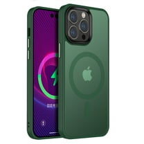 Dteck Magnetic Case for iPhone 13, Compatible with MagSafe, Translucent Matte Back with Detachable Keys, Shockproof iPhone 13 Phone Case,Deep Green