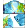 thumbnail image 4 of LA LEELA Men's Hawaiian Shirts Short Sleeve Button Down Shirt Men's Holiday Shirts Summer Beach Casual Aloha Tropical Shirts for Men Funny S Palm Evening, Blue, 4 of 7