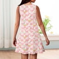 thumbnail image 5 of LTTVQM Girls Easter Dress Egg Bunny Graphic Cute Sleeveless Sundresses Comfy Crewneck Midi Dress Fashion A-Line Dresses Pink 12-13 Years, 5 of 5