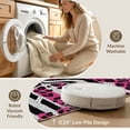 thumbnail image 5 of ODIKA Leopard Stripe Pink Mosaic Contemporary Covering Print Geometric for King Size Bedroom, Master Suite, Under Bed, Foldable Easy Care, 5 of 7