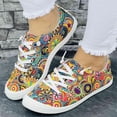 thumbnail image 2 of YOUYEDIAN Sneakers for Women Casual Strap Design Slip On Versatile Floral Print Flats Fashion Round Toe Comfy Soft Canvas Shoes, 2 of 5