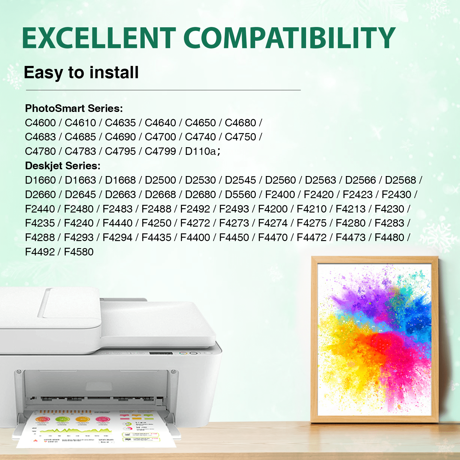 60XL Ink Cartridge Compatible for HP 60 Ink Cartridge Combo Pack for HP Ink 60 for Envy 100 110 Printer (Black, Tri-Color)