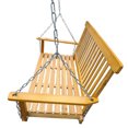 thumbnail image 4 of Front Porch Swing with Armrests, Outdoor Patio All-Weather Wooden Bench Swing with Hanging Chains, 3-Seater Swing Seat, Wooden Tree Swing for Outdoor Garden Yard backyard, 800 lb Weight Capacity, Teak, 4 of 7