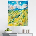 thumbnail image 1 of Impressionist Tapestry, Sunny Hills Nature Landscape Painting Sky Mountains Clouds Meadow Print, Fabric Wall Hanging Decor for Bedroom Living Room Dorm, 5 Sizes, Multicolor, by Ambesonne, 1 of 1