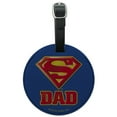 thumbnail image 1 of Superman Super Dad Shield Logo Round Leather Luggage Card Suitcase Carry-On ID Tag, 1 of 8