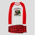 thumbnail image 3 of Family Matching Christmas Pajamas Red Plaid with Red Sleeves On the Naughty List Design, Sizes NB to 6XL with Pet Outfit, 3 of 7