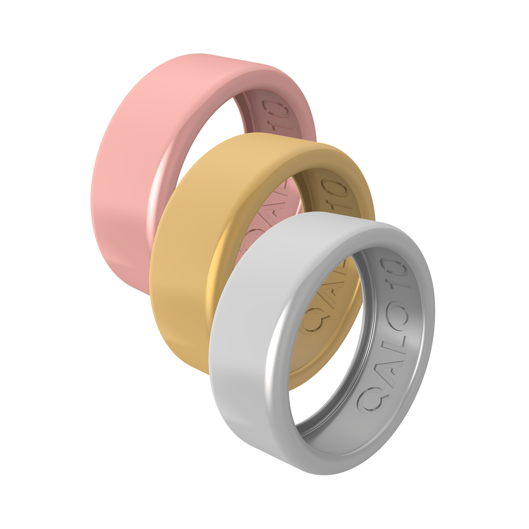 QALO QRNT Slim Smart Ring Covers, Metallic Silicone Protective Sleeves, Size 6, 3 Pack