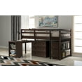 thumbnail image 3 of imerelez Espresso Low Study Twin Loft Bed with Cabinet and Rolling Portable Desk, 3 of 9