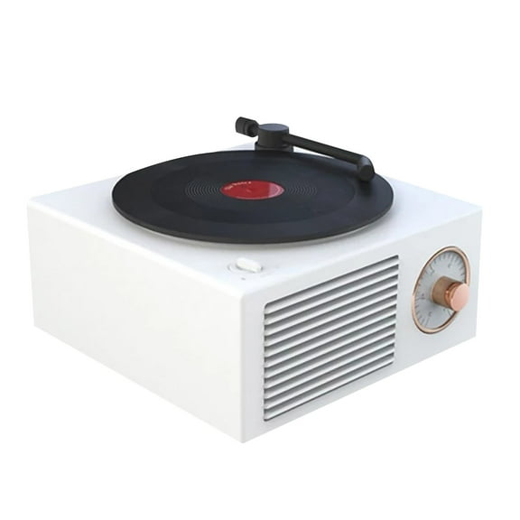 FNYOXU Bluetooth Speaker Wireless mini Bluetooth card speaker with vinyl record player appearance