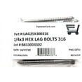 x 3 316 Stainless Steel Hex Head Lag Bolts Lag Screws Marine Grade (10