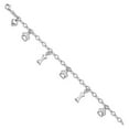 thumbnail image 6 of Auriga Fine Jewelry 925 Sterling Silver Dog Bone Paw Heart Charm Bracelet 7.5" for Women, 6 of 6