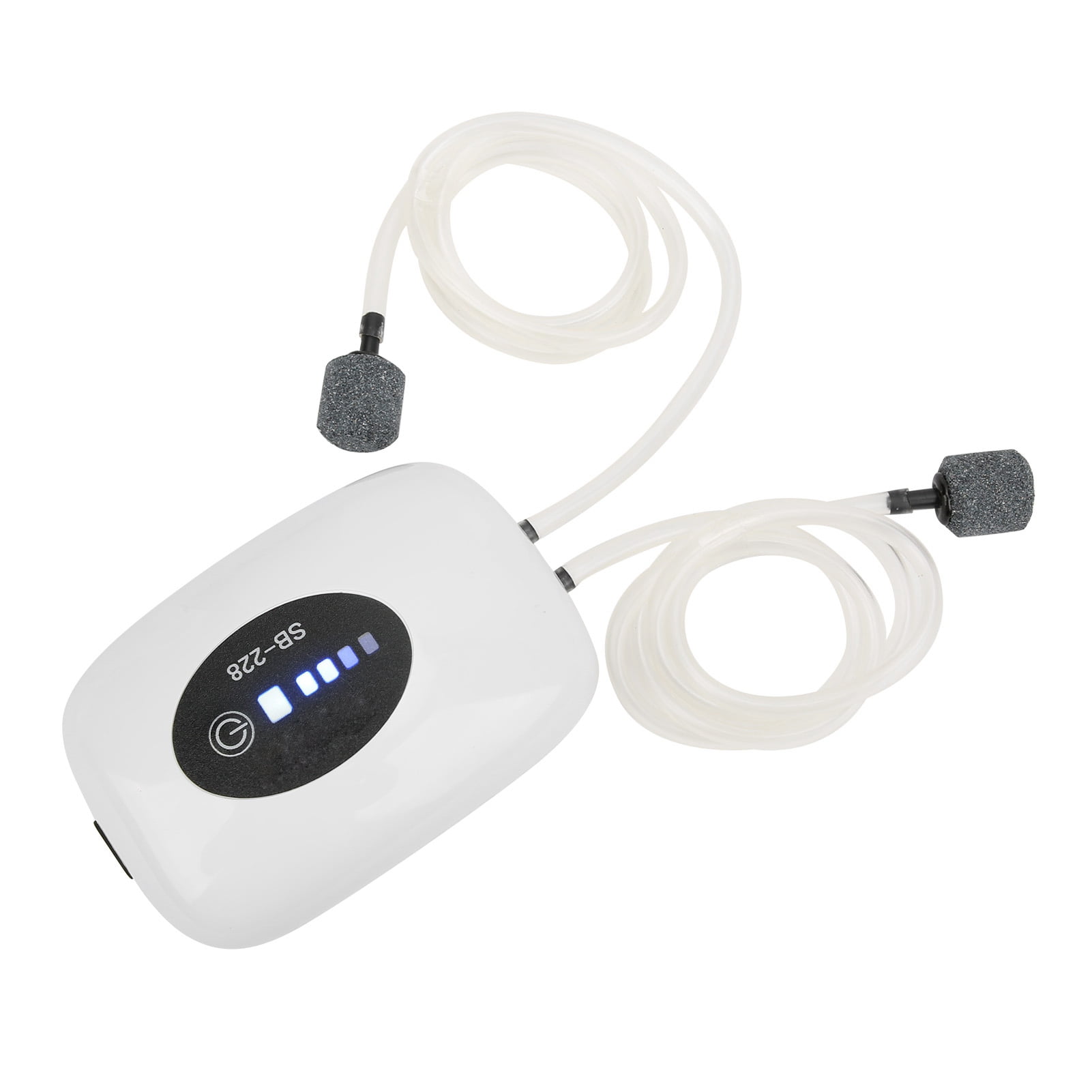 Yajisi Portable USB Rechargeable Aquarium Air Pump, Ultra Quiet Oxygen Pump for Fish Tank Outdoor Fishing, Double Hole (5.12 inches / 13 cm)