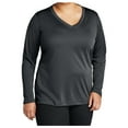 thumbnail image 2 of Yellow Rooster Women's Long Sleeve PosiCharge Competitor V-Neck Tee Iron Grey M, 2 of 7