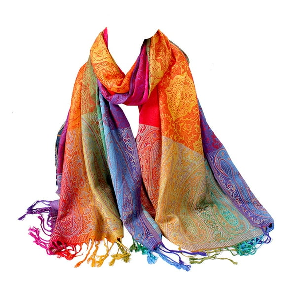 TechWave Fashion Women Lady Fashion Folk Custom Retro Tassel Scarf Wrap Shawl Travel Scarves Compression Bags Air Tight Bags for Clothes Vacuum Bags Small 6 Set Packing Cubes Organizers Compression