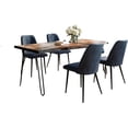 thumbnail image 2 of Jofran Nature's Edge Five Piece Solid Acacia Dining Set with Upholstered Mid-Century Modern Chairs, 2 of 9