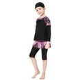thumbnail image 2 of IBTOM CASTLE Kids Girls Burkini Swimsuits Modest Muslim Islamic Long Sleeve Rash Guard Full Cover Hijab Top Skirted Swim Capris ​Swimwear 2-3 Years Black, 2 of 8