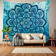 thumbnail image 2 of Tapiz para colgar en la pared, diseño de mandala azul, 150 cm x 130 cm, 2 of 3