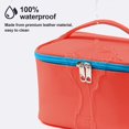 thumbnail image 2 of Bolsa de maquillaje Bolsa de cosméticos de viaje portátil para mujeres, Organizador de maquillaje con cremallera de belleza Cuero de PU Lavable Impermeable (rojo), 2 of 5