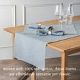 thumbnail image 3 of over&back 18x108 Woven Chambray Cotton Table Runner - Washable Table Runners for a Custom Home Decor Tablescape - Coffee Table, Dinner Table, Living Room - Blue, 3 of 10