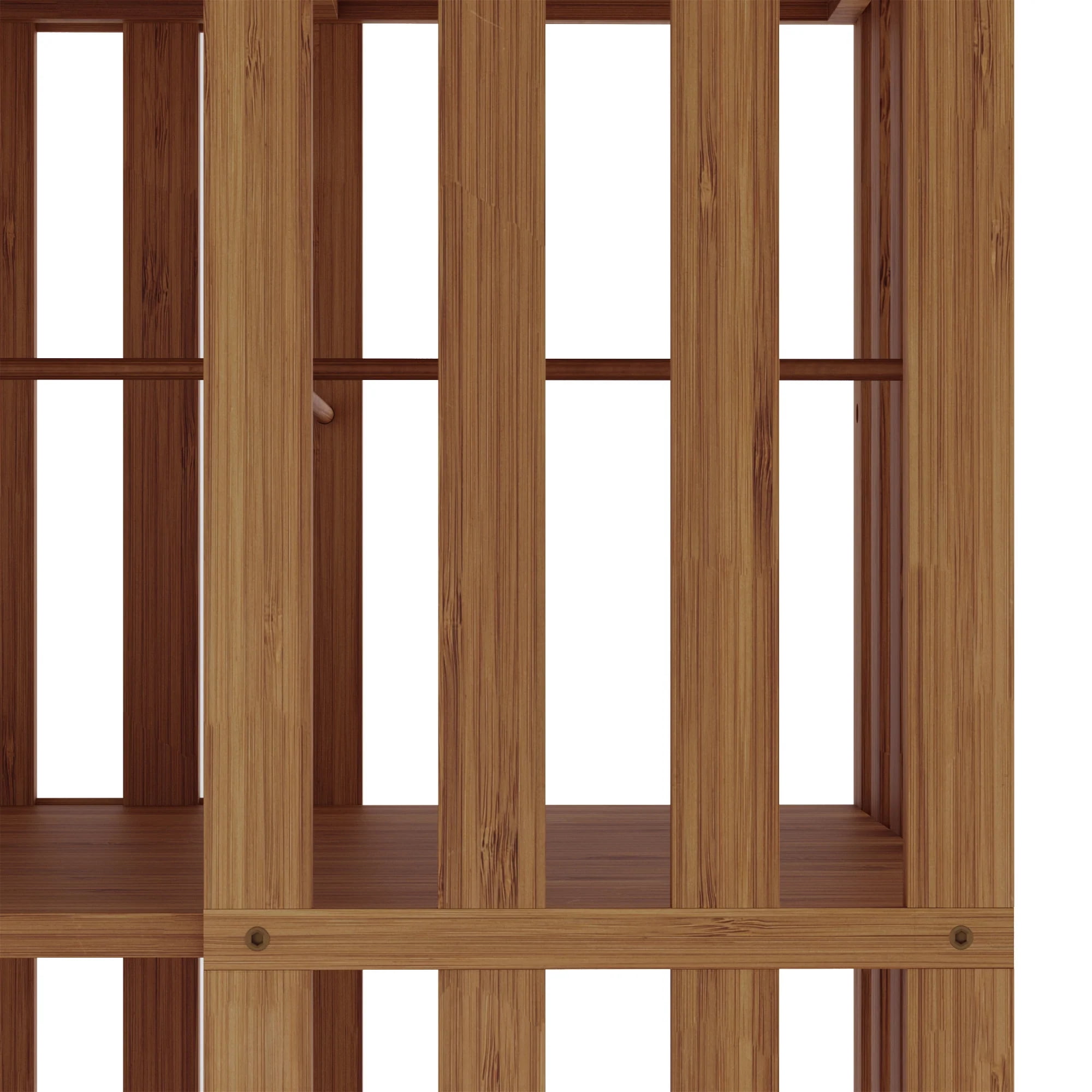 YOWOS Bamboo Rotating Corner Shelf, 6-Tier Bookcase Tower with Display Organizer and Floor Storage Rack, Walnut