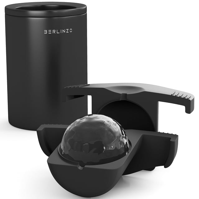Máquina para hacer bolas de hielo Berlinzo Premium, transparente, 6 cm, para whisky