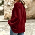 thumbnail image 4 of Dpjklzsn Women's Velour Scoop Neck Blouse with Gathered Long Sleeves and Relaxed Fit, 4 of 9