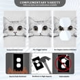 thumbnail image 3 of Yayeee Toggle Light Switch Wall Plate 1-Gang 4.5"x2.7" Home Decorative Outlet Cover, White Cat, 3 of 7