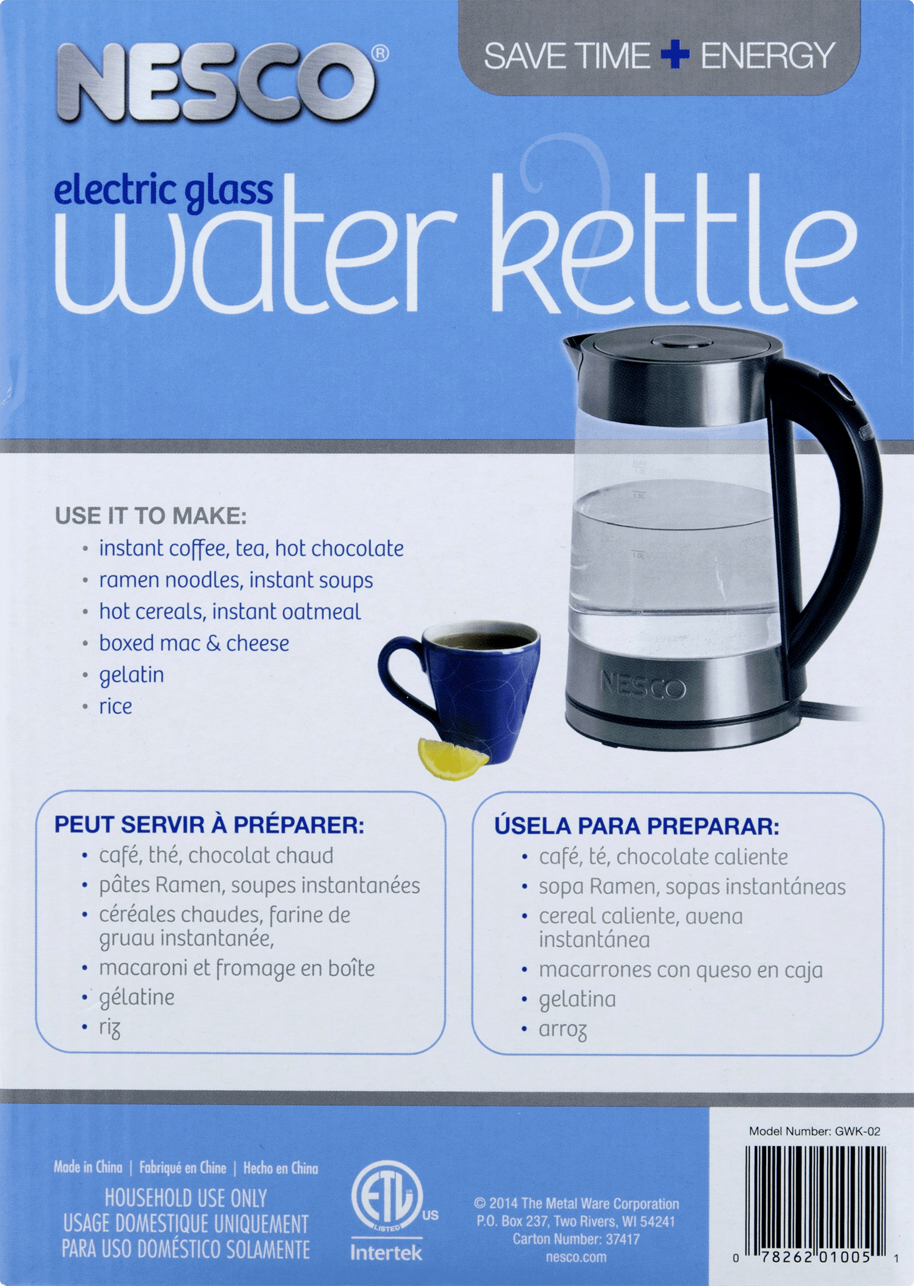 Glass Hot Water Kettle by NESCO