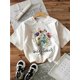 thumbnail image 1 of Women'S Floral Graphic Print T-Shirt Casual Crew Neck Short Sleeve Top All-Season Regular Length Tee Summer & Spring Fashion, 1 of 6