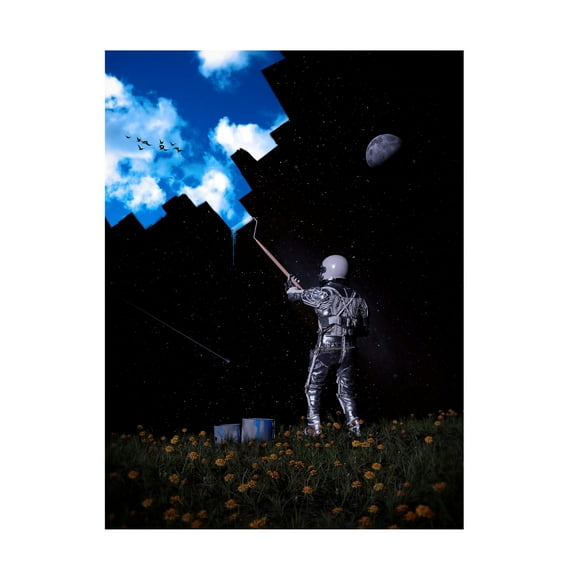 Canvas Wall Art - Francis Minoza 'Hello Blue Sky' Wall Art for Living Room, Bedroom, or Office D?cor by Trademark Fine Art - 14 x 19 Inches