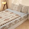 thumbnail image 2 of Erosebridal Southwestern Aztec Zipper Queen Comforter Set with Fitted Sheet and 2 Pillowcases, Retro Geometric Zipper Bedding Set, Cream Brown, Gray Reversible, 2 of 7