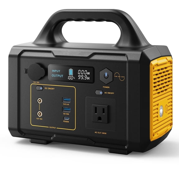Portable Power Station 300W 294wh Lithium Battery, Small Portable Generator for Home Use Camping Travel Emergency Hunting Outdoor, Large Power Bank with AC Outlet for Laptop(No Solar Panel)