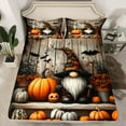 thumbnail image 2 of Manfei Halloween Gnome Bed Sheets 4pcs for Kids, Pumpkin Lantern King Sheets, Festival Black Bat Sheet Set, Super Cozy Room Decor, 2 of 6