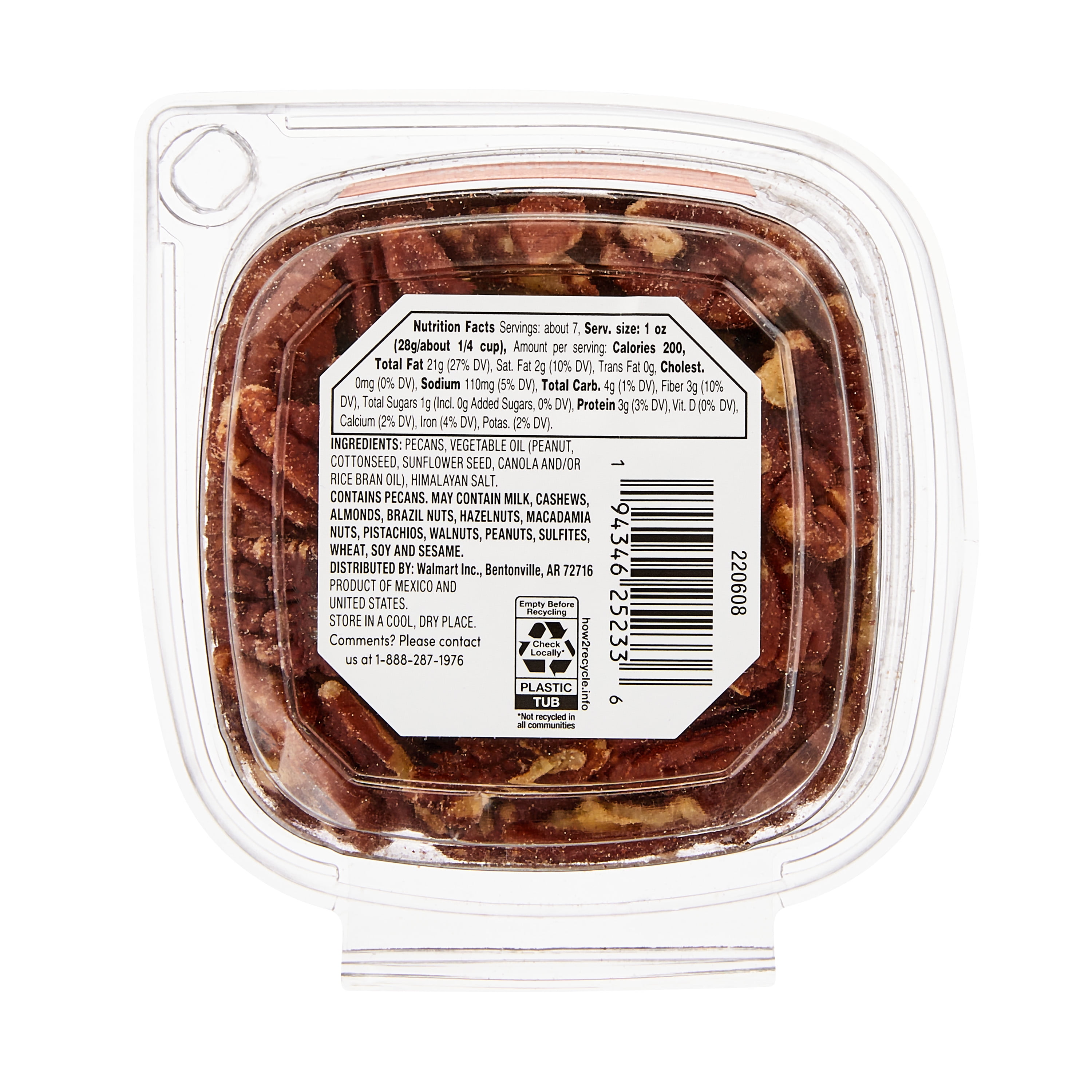 (3 pack) bettergoods Roasted and Himalayan Salted Pecans, 7.5 oz