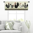 thumbnail image 6 of Rustic Rooster Chicken Kitchen Curtain Valance 54W x 18H Rod Pocket Farmhouse Country Rural Window Treatment for Living Room Bedroom Bathroom, 6 of 6