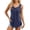 Navy, variant on Womens Plus Size Tank Tops Summer Front Button up Ruffle Sleeveless Shirts Loose Fit Crew Neck Curved Hem Flowy Blouse Comfortable Basic Tee Navy XXL