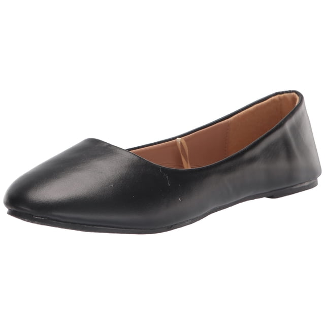 Chaussures 18 Ballerines Classiques pour Femmes à Bout Rond Ballerines Plates 8600 Noir Pu 9