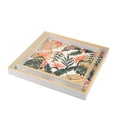 thumbnail image 2 of Juego de 2 bandejas Benzara BM302552 de MDF blancas con estampado floral de PVC, 2 of 5