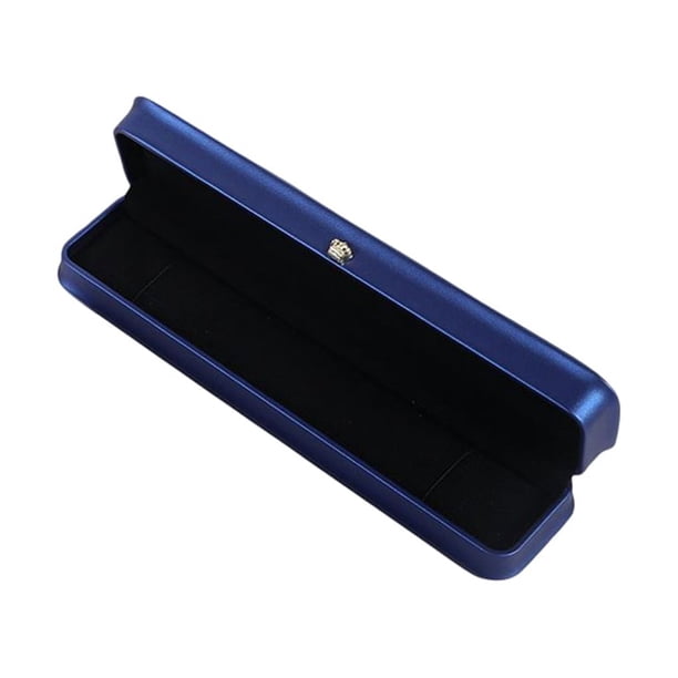 Bearachild Estuche de almacenamiento de collar de PU, portátil, pendiente con tapa, colgante de joyería antipérdida, caja organizadora, Almacenamiento y organización del hogar Azul