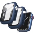 thumbnail image 1 of KOMI Case with Screen Protector for Apple Watch Series 9 8 7 45mm, Overall Protective Cover, Built-in Tempered Glass Film High Sensitivity, 2 Pack (Blue), 1 of 5